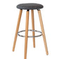 2 Cotton/Steel Modern Padded Barstools (Grey/Wood)
