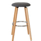 2 Cotton/Steel Modern Padded Barstools (Grey/Wood)