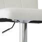 2 Curve Leather Barstools (White) w/ Adjustable Height, 78-99cm