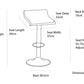 2 Leather Barstools (White) w/ Adjustable Height, 63-85cm