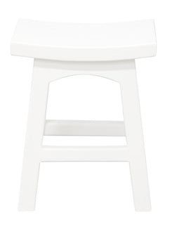 Tokyo Solid Mahogan Timber Footstool (White)