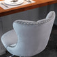4 x Height Adjustable Swivel Bar Stool Velvet Stud with Footrest and Chromed Base - Gray