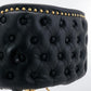 2 x Faux Leather Golden Base Swivel Bar Stools - Black