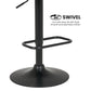 Sarantino Set Of 2 Bentwood Walnut Barstool Adjustable Height Swivel Footrest