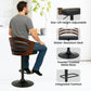 Sarantino Set Of 2 Bentwood Walnut Barstool Adjustable Height Swivel Footrest