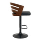 Sarantino Bentwood Walnut Barstool Leather Seat And Metal Base