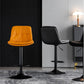 2 x Leather Barstools with Swivel Gas Lift - Grey