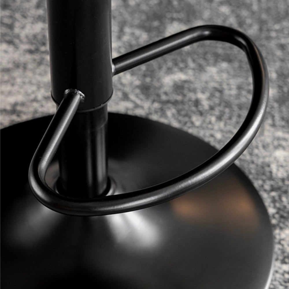 2 x Leather Barstools with Swivel Gas Lift - Grey