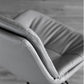 2 x Leather Barstools with Swivel Gas Lift - Grey