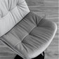 2 x Leather Barstools with Swivel Gas Lift - Grey