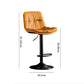 2 x Leather Barstools with Swivel Gas Lift - Grey
