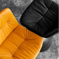 2 x Leather Barstools with Swivel Gas Lift - Orange