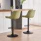 SERENITà 2 x Height Adjustable Counter Stool Swivel Bar Faux Leather Padded Black Base - Avo Green