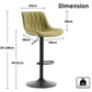 SERENITà 2 x Height Adjustable Counter Stool Swivel Bar Faux Leather Padded Black Base - Avo Green