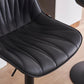 SERENITà 2 x Height Adjustable Counter Stool Swivel Bar Faux Leather Padded Black Base - Black