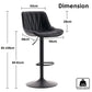 SERENITà 2 x Height Adjustable Counter Stool Swivel Bar Faux Leather Padded Black Base - Black