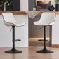 SERENITà 2 x Height Adjustable Counter Stool Swivel Bar Faux Leather Padded Black Base - White