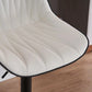 SERENITà 2 x Height Adjustable Counter Stool Swivel Bar Faux Leather Padded Black Base - White