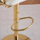 2x Height Adjustable Blue Swivel Bar Stool Velvet Golden Round Base Barstools Chairs