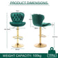 SERENITà Swivel Bar Stools Set of 2 Counter Height Barstools with Back Velvet Upholstered Adjustable Stool Chair Min Century Modern Bar Stool for Kitchen Island (Emerald Green)