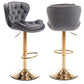 SERENITà Swivel Bar Stools Set of 2 Counter Height Barstools with Back Velvet Upholstered Adjustable Stool Chair Min Century Modern Bar Stool for Kitchen Island (Grey)