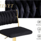 SERENITà  2x Velvet Bar Stools with Braided Back Elegant Kitchen High Chairs, Kitchen Island Stools Adjustable Height Swivel Bar Chairs with Gold Legs for Home-Black
