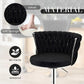 SERENITà 2 x Height Adjustable Counter Stool Swivel Bar Velvet Padded Metal Round Base - Black