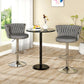 SERENITà 2 x Height Adjustable Counter Stool Swivel Bar Velvet Padded Metal Round Base - Grey