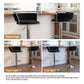 SERENITà 2 x Height Adjustable Swivel Bar Velvet Padded Metal Round Base - Black