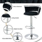 SERENITà 2 x Height Adjustable Swivel Bar Velvet Padded Metal Round Base - Black