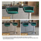 SERENITà 2 x Height Adjustable Swivel Bar Velvet Padded Metal Round Base - Green