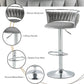 SERENITà 2 x Height Adjustable Swivel Bar Velvet Padded Metal Round Base - Grey