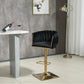 SERENITà Modern Velvet Breakfast Bar Stools Swivel Barstools Adjustable Counter Stools with Backrest Set of 2 Black
