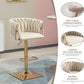 SERENITà Modern Velvet Breakfast Bar Stools Swivel Barstools Adjustable Counter Stools with Backrest Set of 2 iVORY