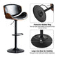 SERENITà European Black Modern Bar Stools Swivel Bar Stool Chair Counter Height Barstool with 360 Degree Swivel Seat