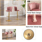 SERENITà 2 x Height Adjustable Counter Stool Swivel Bar Velvet Padded Golden Base - Pink
