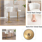 SERENITà 2 x Height Adjustable Counter Stool Swivel Bar Velvet Padded Golden Base - White