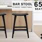 4X Wooden Bar Stool Padded PU Leather Dining Chair KANSO 65cm BLACK