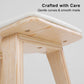 2X Wooden Bar Stool Padded Fabric Dining Chair KANSO 65cm BEIGE