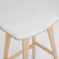 4X Wooden Bar Stool Padded Fabric Dining Chair KANSO 65cm BEIGE