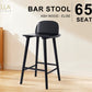 Wooden Bar Stool Dining Chair Ash Wood ELISE 65cm BLACK