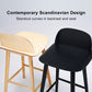 Wooden Bar Stool Dining Chair Ash Wood ELISE 65cm BLACK