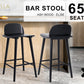2X Wooden Bar Stool Dining Chair Ash Wood ELISE 65cm BLACK