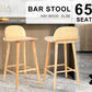 2X Wooden Bar Stool Dining Chair Ash Wood ELISE 65cm