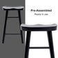 2X Wooden Bar Stool Dining Chair Pine Wood FRIDA 65cm BLACK