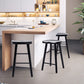 2X Wooden Bar Stool Dining Chair Pine Wood FRIDA 65cm BLACK