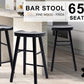 4X Wooden Bar Stool Dining Chair Pine Wood FRIDA 65cm BLACK