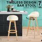 2X Wood Bar Stool Dining Chair Fabric LEILA 72cm BEIGE