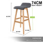 La Bella 2 Set 74cm Grey Wooden Bar Stool Sophia Fabric