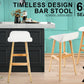 2X Wooden Bar Stool Dining Chair Leather SOPHIA 65cm WHITE